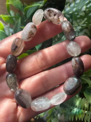 Garden quartz lodolite crystal stretch bracelet thumbnail 5