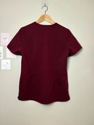 Figs scrubs top maroon red burgundy size small unisex thumbnail 4
