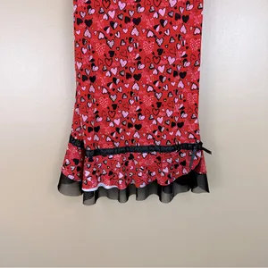 Inteco Intimates Red Pink Black Heart Love Babydoll Nightie Chemise Dress M thumbnail 3