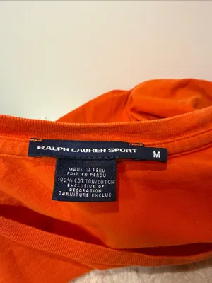 Ralph Lauren Sport Bright Orange Babydoll Fitted Top Size M thumbnail 3