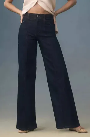 Maeve x Anthropologie $148 NWOT Delaney Clean-Seamed High-Rise Wide-Leg Jeans 31 thumbnail 1