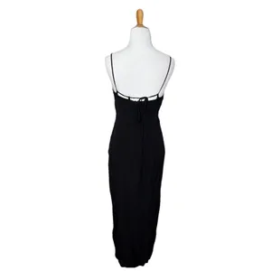 Zara Black Halter Spaghetti Strap Midi Dress Side Split Pull Over Size Medium thumbnail 3