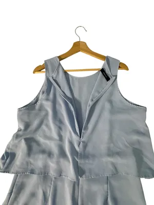 Dokotoo Womens XL Blue Layered Romper Sleeveless Flowy Resort Summer thumbnail 6