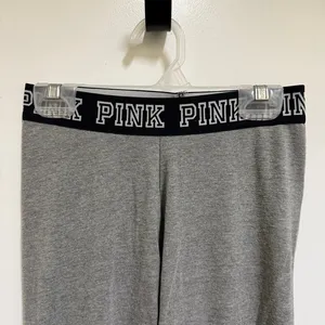 Pink Victoria's Secret Gray Black Elastic Waist‎ Leggings Lounge Pants XS thumbnail 3