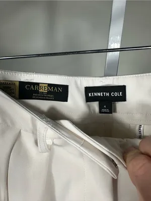 J124. Kenneth Cole- High-Rise Pleated Wide-Leg Pants - Cream thumbnail 2