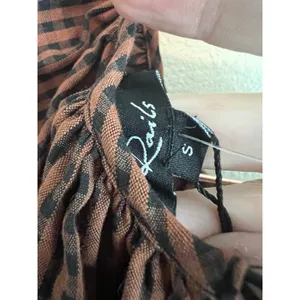 RAILS Dress Size‎ S Brown Black Khloe Russet Gingham Seersucker Mini Puff Sleeve thumbnail 7