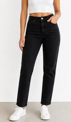 Abercrombie & Fitch High Rise Black Jeans Size 31 Short Straight thumbnail 1