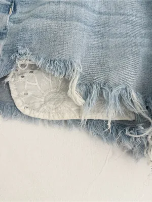 American Eagle Outfitters Light Wash Distressed Denim Shorts thumbnail 5