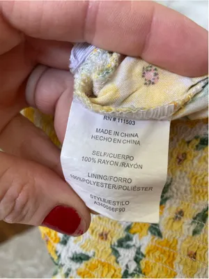 AUW Yellow Floral‎ Smocked Mini Romper Shorts Pockets Cottagecore Coquette Boho thumbnail 7