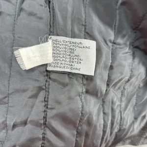 DKNY Charcoal Herringbone wool blend coat zip and button closure winter warm xl thumbnail 13