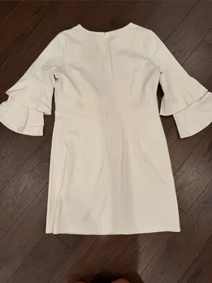 J. McLaughlin Cream Tiered-Ruffle Shift Dress Size Large - C54-112 thumbnail 10