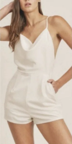 Anthropologie Mable Cowl Neck Front Backless Romper SIZE LARGE NWOT thumbnail 1
