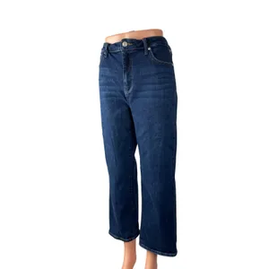 Quince Women's Blue High Rise Capri Baggy Straight Wide Leg Denim Jeans Pants 31 thumbnail 2