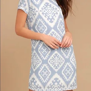 Lulus ✨ Give Me a Print Light Blue Print Shift Dress✨ thumbnail 5