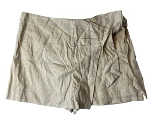 Pink Lily Women's 2XL Linen Blend Skort Beige Tan Coastal Summer Beachy Casual‎ thumbnail 1