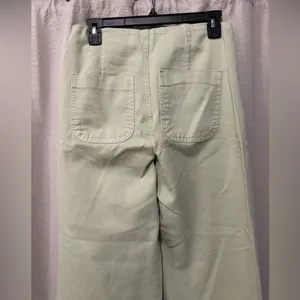 Zara Light Green High Rise Wide Leg Cropped Jeans Size 4 thumbnail 7
