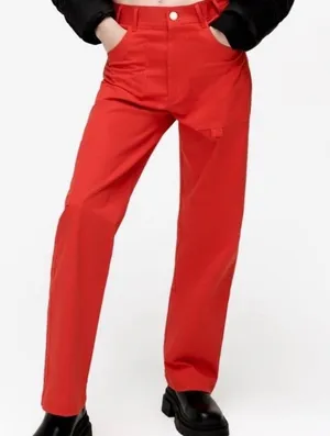 Zara Cargo Pants SzL Pockets Utility Casual Closet Staple Cotton Blend Work Wear thumbnail 1