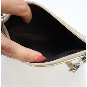Coach Vintage Y2K Champagne Gold Leather Wristlet Metallic Mini Bag Minimalist thumbnail 6