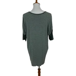 Threads Medium Striped Top Green Gray Relaxed Fit‎ Casual Basic thumbnail 4