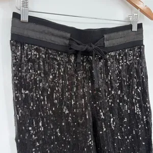 Guess Sequin Joggers Sz Small Y2K Club Mob Wife Disco Indie Holiday McBling thumbnail 3