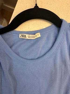 Zara Baby Blue Cropped Tank Top thumbnail 3
