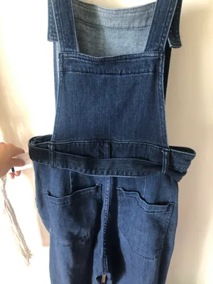 Gap Straight Leg Denim Overalls Jumpsuit With Bow Wrap thumbnail 3