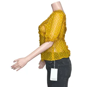 SÉZANE Wood Top, Printed Peas Saffron, FR36/US4 thumbnail 8
