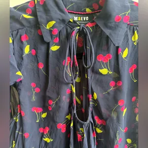 Maeve by Anthropologie Cherry U-‎ Neck Popover Blouse thumbnail 3