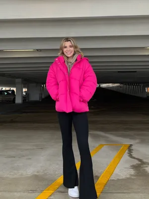 ASOS Hooded Puffer Jacket - Hot Pink thumbnail 7