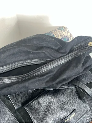 MICHAEL Michael Kors Black Pebbled Leather Shoulder Tote with Gold Logo thumbnail 8