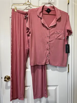 Rebecca Minkoff 2 Piece Sleepwear Set Pajama Modal Super Soft Size Small Pink thumbnail 8