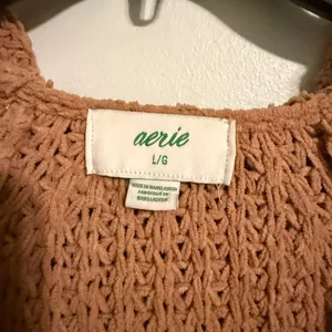 Aerie Warm V-Neck Sweater in Brown thumbnail 3