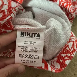 Y2K‎ Nikita Womens Red White All Over Doodle Print Full Zip Hoodie Sweatshirt S thumbnail 6