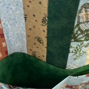 Coastal Grandmother Quilted Lobster Patchwork Tote Handmade thumbnail 5
