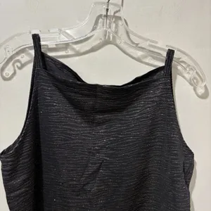Vintage Y2K Fashion Bug tank top‎ Size Large Black Sparkles Party Zebra Print thumbnail 4