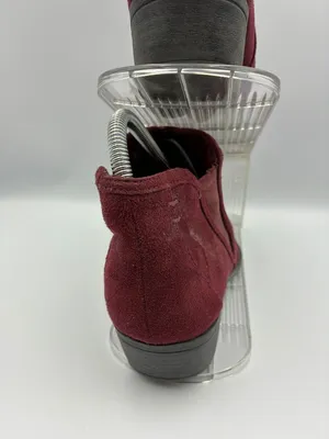 Maurices Womens Bridget Ankle Booties 8 Burgundy Slip-On Closed Toe Suede Casual thumbnail 6