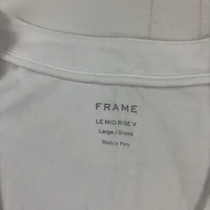 FRAME Tank Top Womens L White V-Neck Sleeveless Organic Pima Cotton Jersey thumbnail 2
