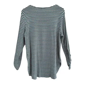 Anthropologie Akemia Kin Striped V-Neck Long Sleeve Tunic‎ Top Green White thumbnail 10