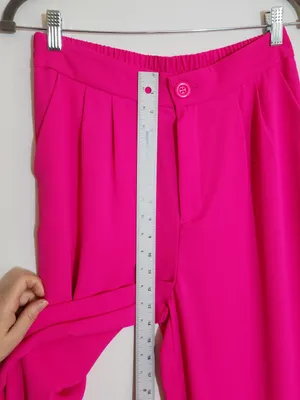 Haute Monde Neon Pink Wide Leg Trouser Pants Size Medium NWT thumbnail 8