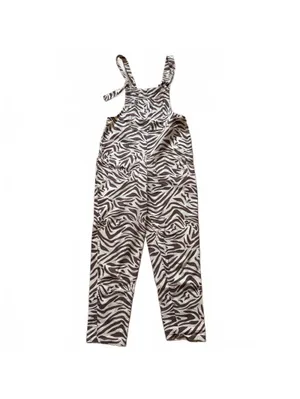 Lucy & Yak Dungarees Overalls Zebra Print Cream Brown Organic Cotton US Size 2R thumbnail 3