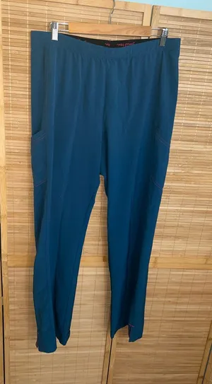 Smitten scrubs dark teal blue scrub pants with side pockets woman’s Medium thumbnail 1