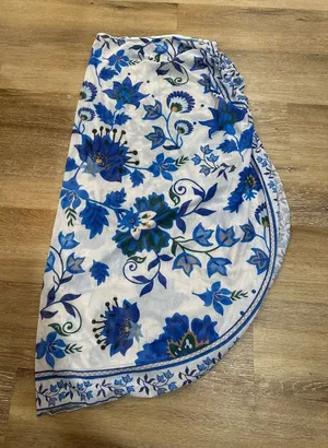 Women’s Blue Floral Swim Sarong Cover-Up thumbnail 1