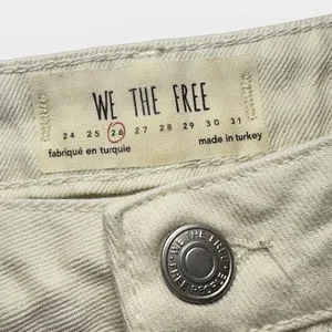 We The Free Free People White Ivory Cream Buttoned Denim Mini Skirt US 26 thumbnail 4