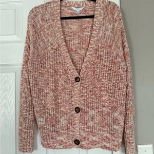 Time and Thru Pink Cardigan Sweater Cozy Front Button Down thumbnail 2