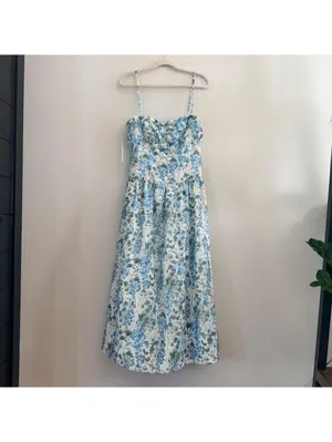 Astr the Label Capria Maxi Dress in Blue Green Flora thumbnail 2