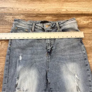 Risen Los Angeles Jeans Size 15/32 Blue Denim High Rise Distressed Jeans #247 thumbnail 3