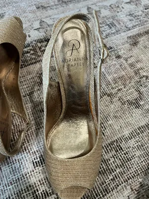 Adrianna Papell Gold Sparkle Slingback Heels thumbnail 3
