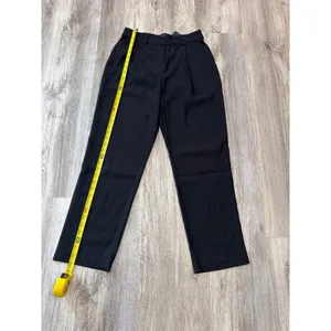 Lulus Black Pleated High Waisted Straight Leg Trousers Pants Size Medium NEW thumbnail 6