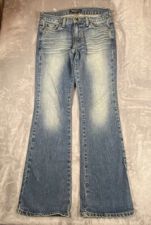 American Eagle‎ Womens Original Boot Jeans Size 4 Distressed 90's Festival Rodeo thumbnail 1