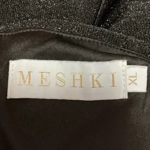 Meshki Black Glitter Metallic Square Neck Camisole Sleeveless Maxi Dress Sz XL thumbnail 4